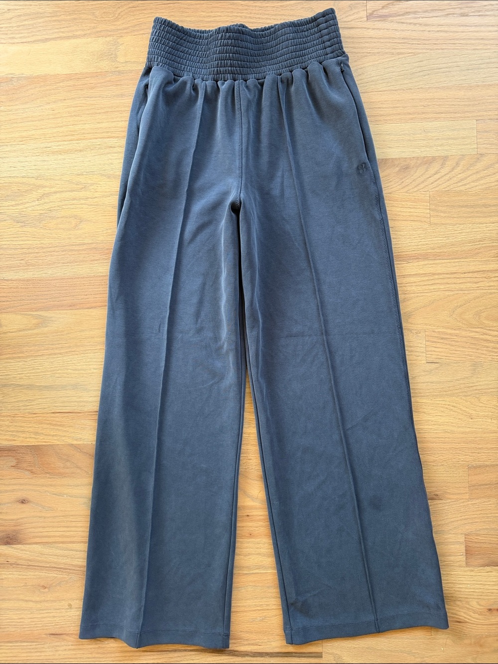 Sweaty Betty London Wide Leg Lounge Pants Navy High Rise Soft Pull On XS US 4